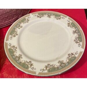 Nagara China Made in Japan 10 Inch Dinner Plate Blue Green Gold Replacement 3pcs